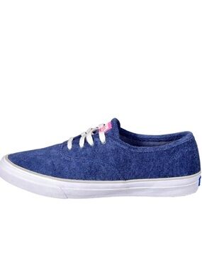 Keds Womens Blue Terry Cloth Lace‎ Up Sneaker Shoes Size 9.5 Preppy Nautical